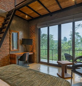 bed room with the bubble bed and a AC